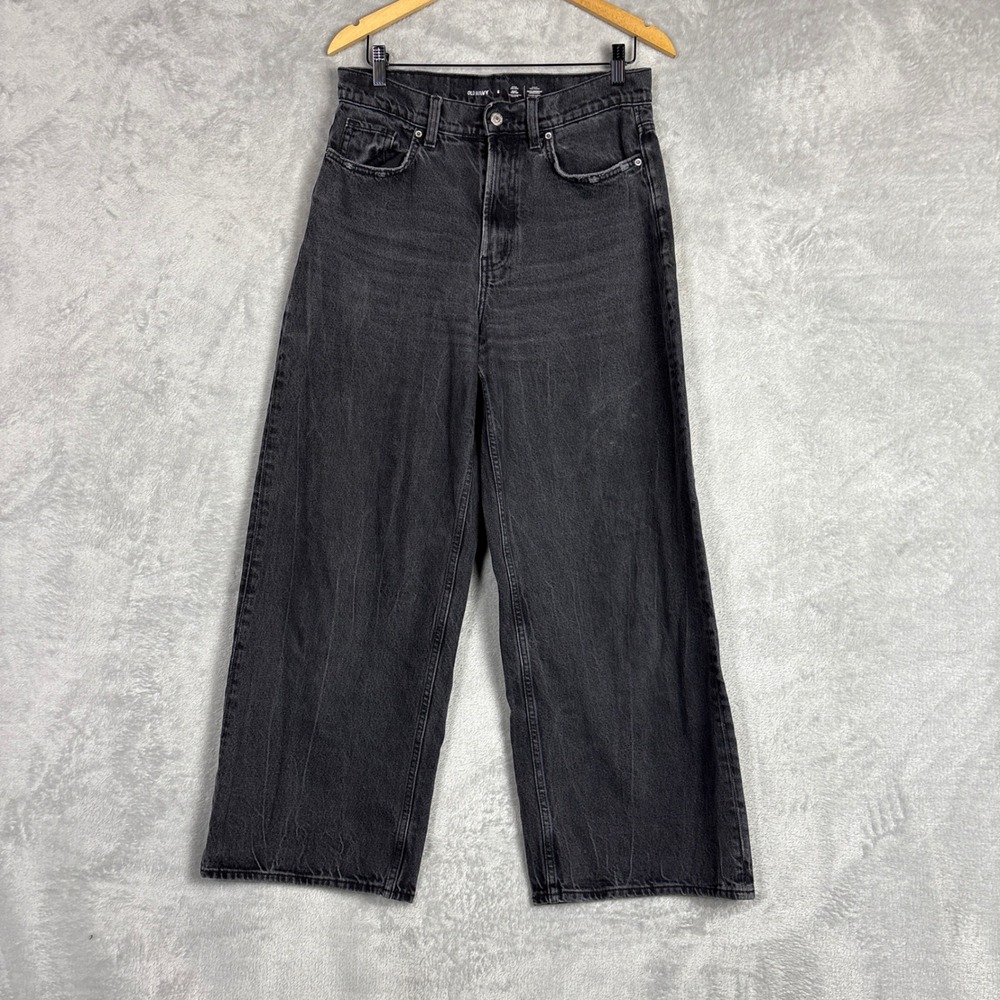 Old Navy Extra High-Rise Baggy Wide-Leg Jeans Washed Black Size 8